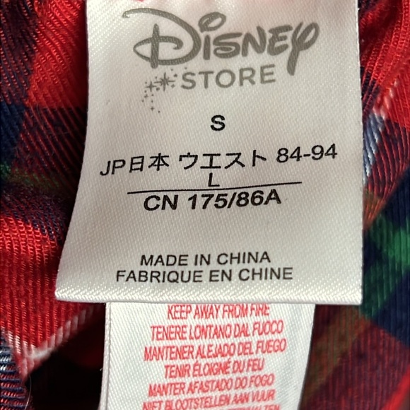 Disney women’s Red Plaid Mickey Mouse Pajama Top and bottom set Sm sleepwear - Picture 9 of 10
